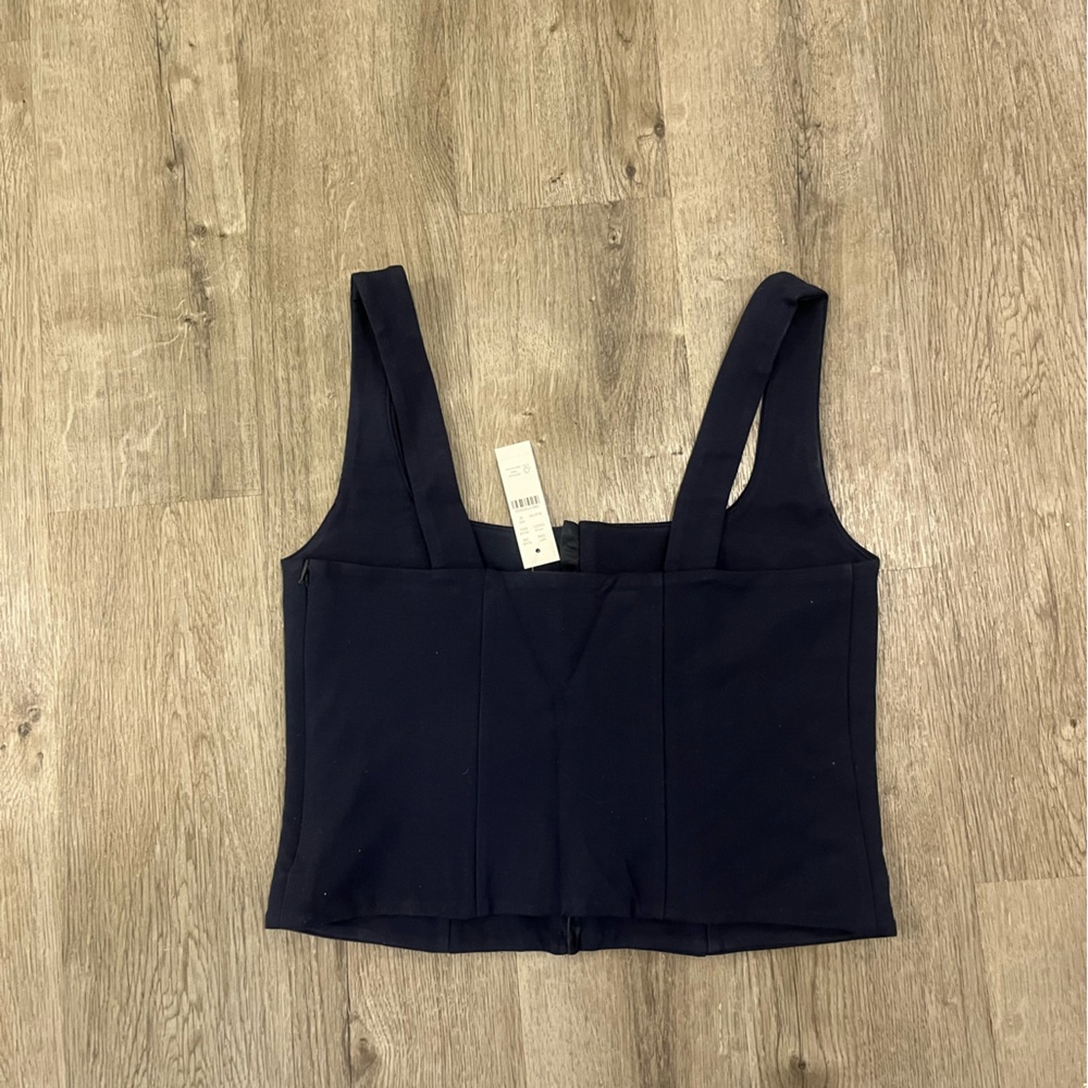 J. Crew Navy Corset top in stretch ponte - Picture 8 of 9